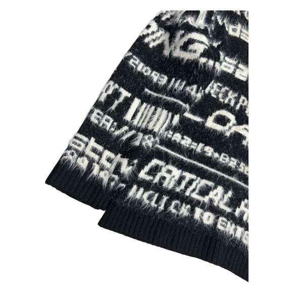 COLLUSION Faux Mohair Black Streetwear Boxy Designer Sweater Mens Medium - Picture 4 of 5